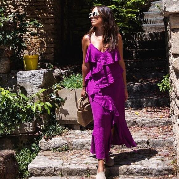 ZARA BLOGGER FAVORITE RUFFLED SLIP DRESS - Picture 5 of 14